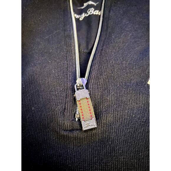 Tommy Bahama Relax Black Half-Zip Pullover Sweatshirt Size Small 100% Cotton - Picture 6 of 7